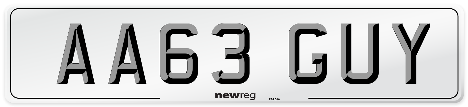 AA63 GUY Number Plate from New Reg